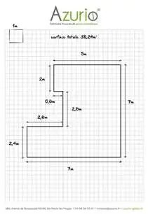 Calepinage de gazon synthétique : plan à l'échelle