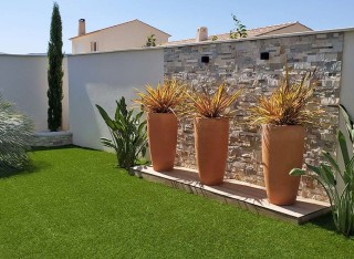 Réalisation avec le gazon Luxe 50