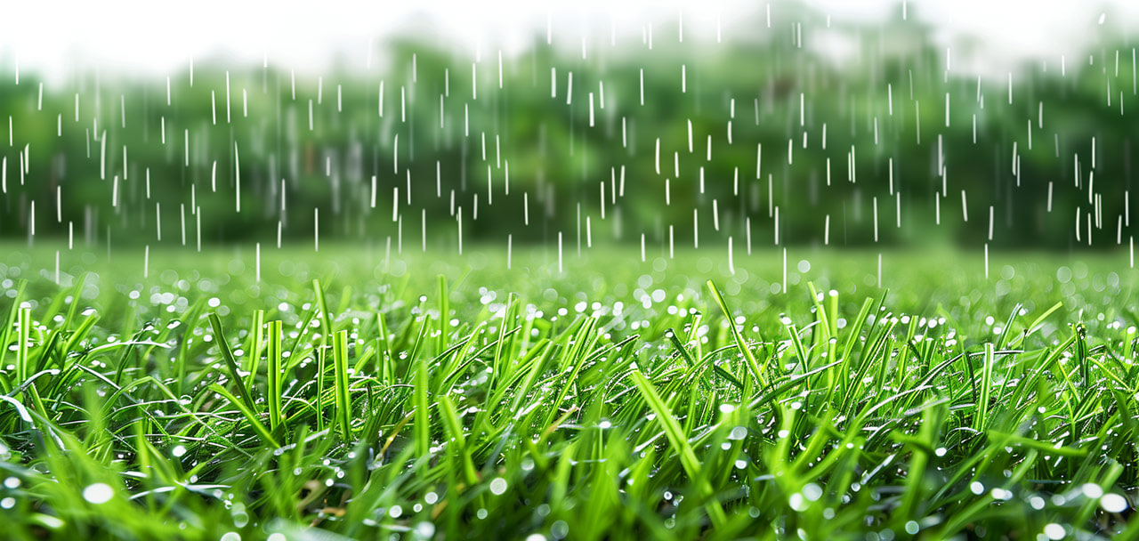 Pluie, orages, intempéries et pelouse synthétique